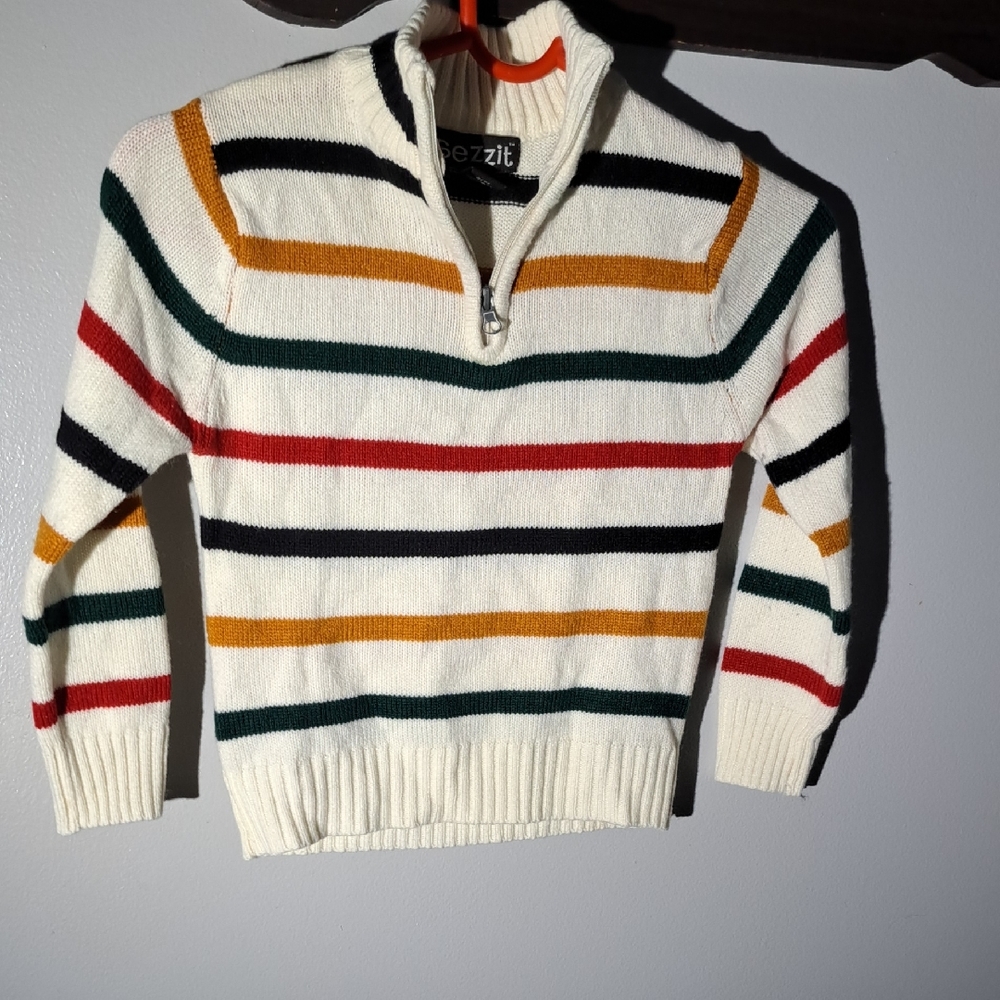 Sezzit Color Block Striped Half-Zip Vintage Sweater Size 7